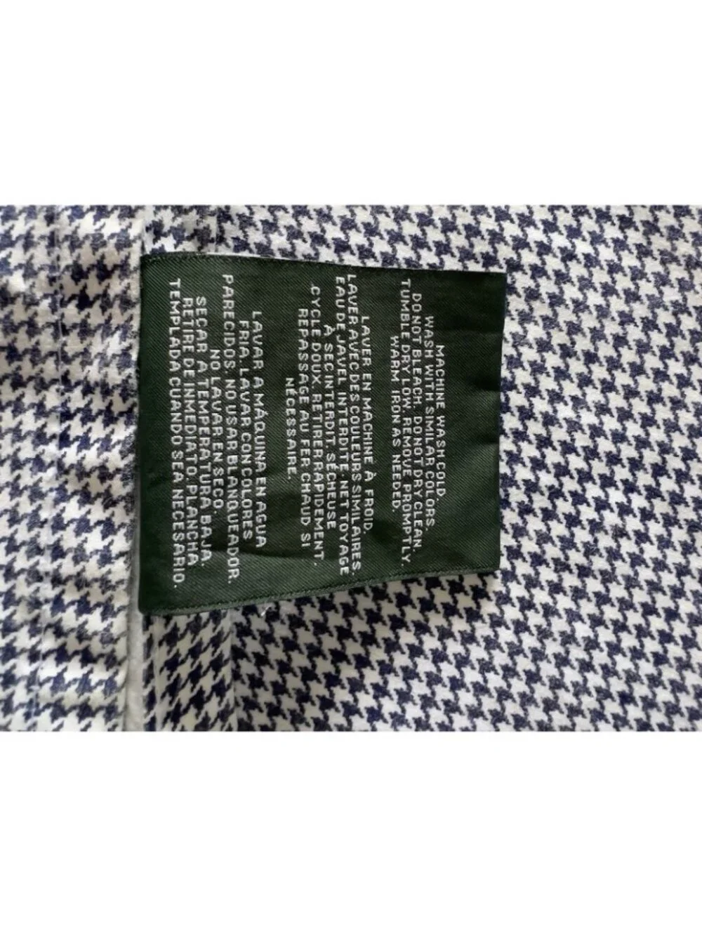 RALPH LAUREN Queen Flat Sheet Navy White Herringbone 100% Cotton Bedding Luxury